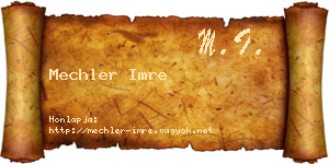 Mechler Imre névjegykártya